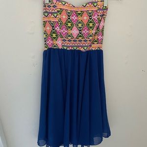 Royal Blue Fit-and-Flare Dress